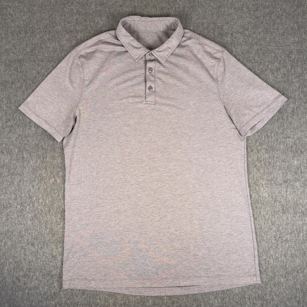 Lululemon Polo Shirt Mens Large Purple Solid Performance Golf Athletic Stretch